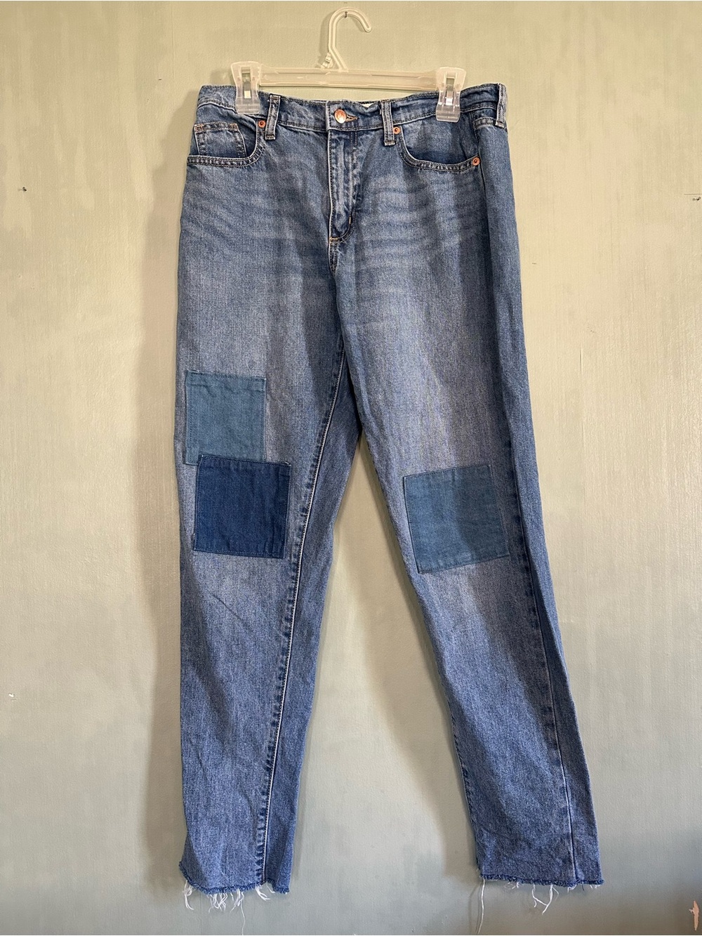 Universal Thread Women's Straight Leg Patchwork Jeans